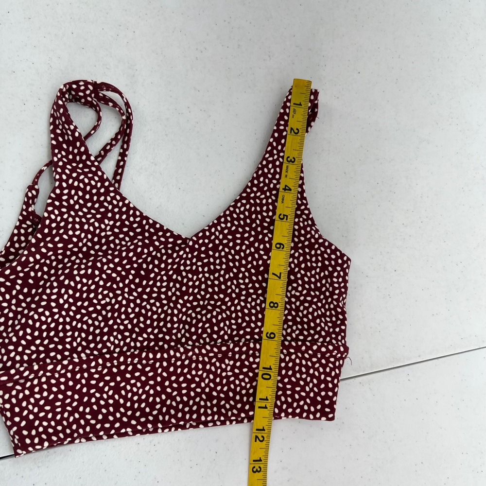 Buffbunny Collection Burgundy Dotted Strappy Cage Back Sports Bra XS Maroon - Picture 6 of 8